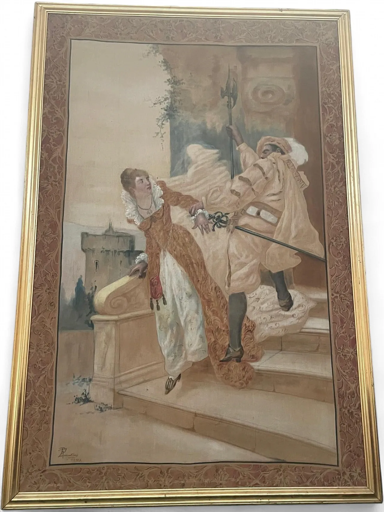 Italian Tapestry with a Theater Scene, 1950s 9