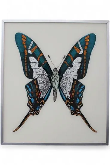 Michele Astolfi, Blue Butterfly, 2000s, Mixed Media, Framed