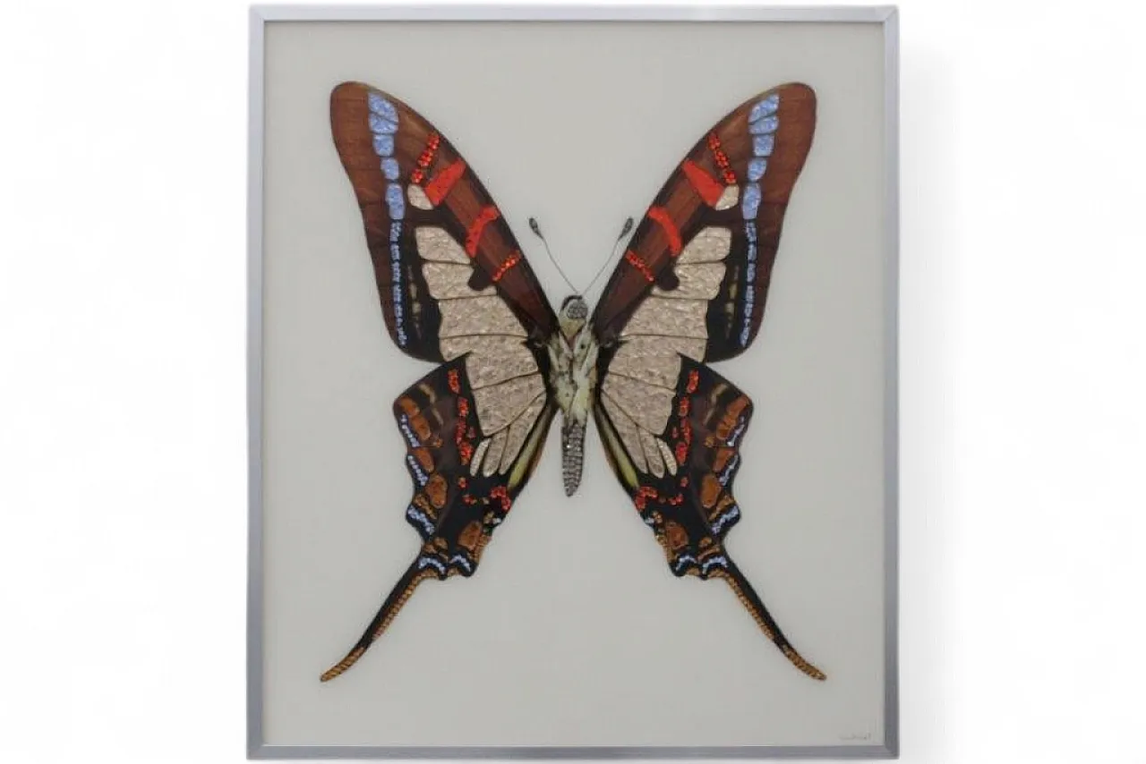 Michele Astolfi, Red Butterfly, 2000s, Mixed Media, Framed 6