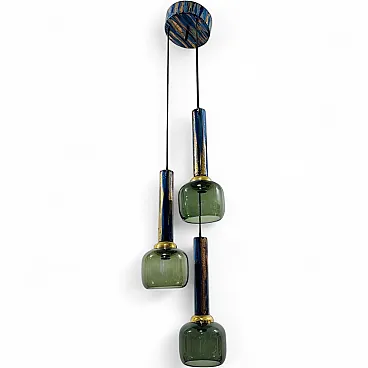 Enameled Chandelier by Angelo Brotto for Esperia Illuminazione, 70s
