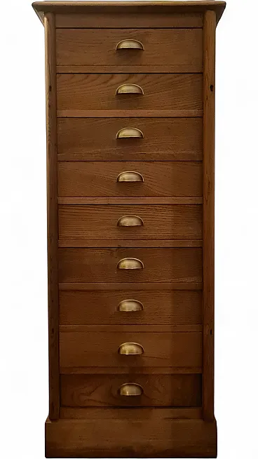 Solid Wood Filing Cabinet with drawers, 1930s