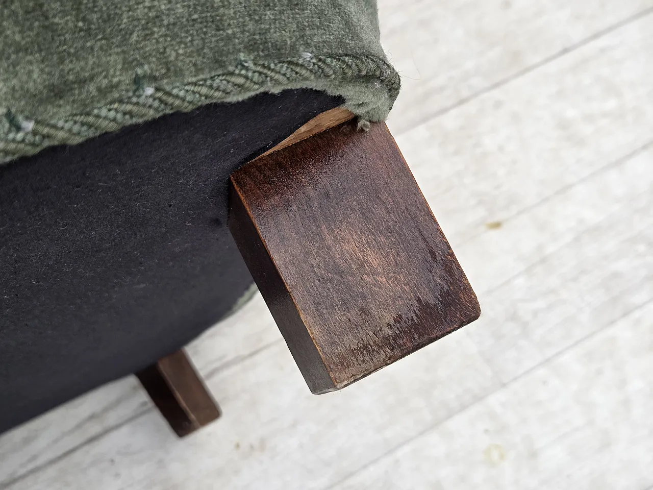 1960s, Danish highback relax chair, furniture velour, ash wood. 2