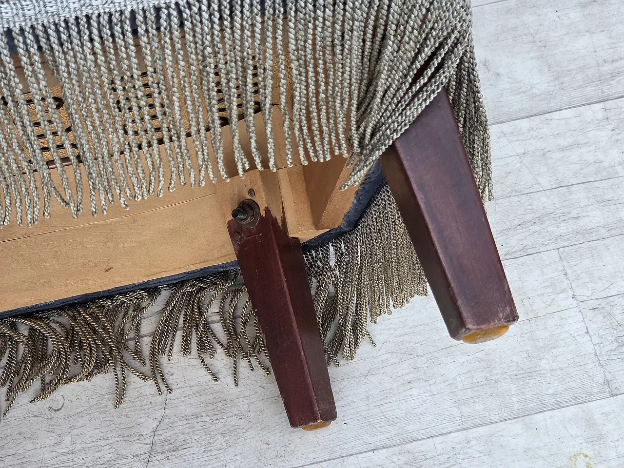 1970s, Danish 2-seater sofa, furniture velour, beech wood. 2