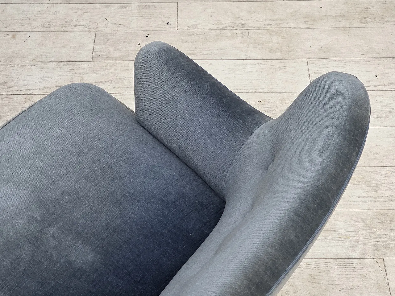 1970s, Danish 2-seater sofa, furniture velour, beech wood. 8