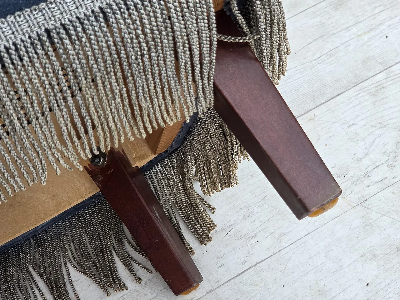 1970s, Danish armchair, furniture velour, beech wood. 2