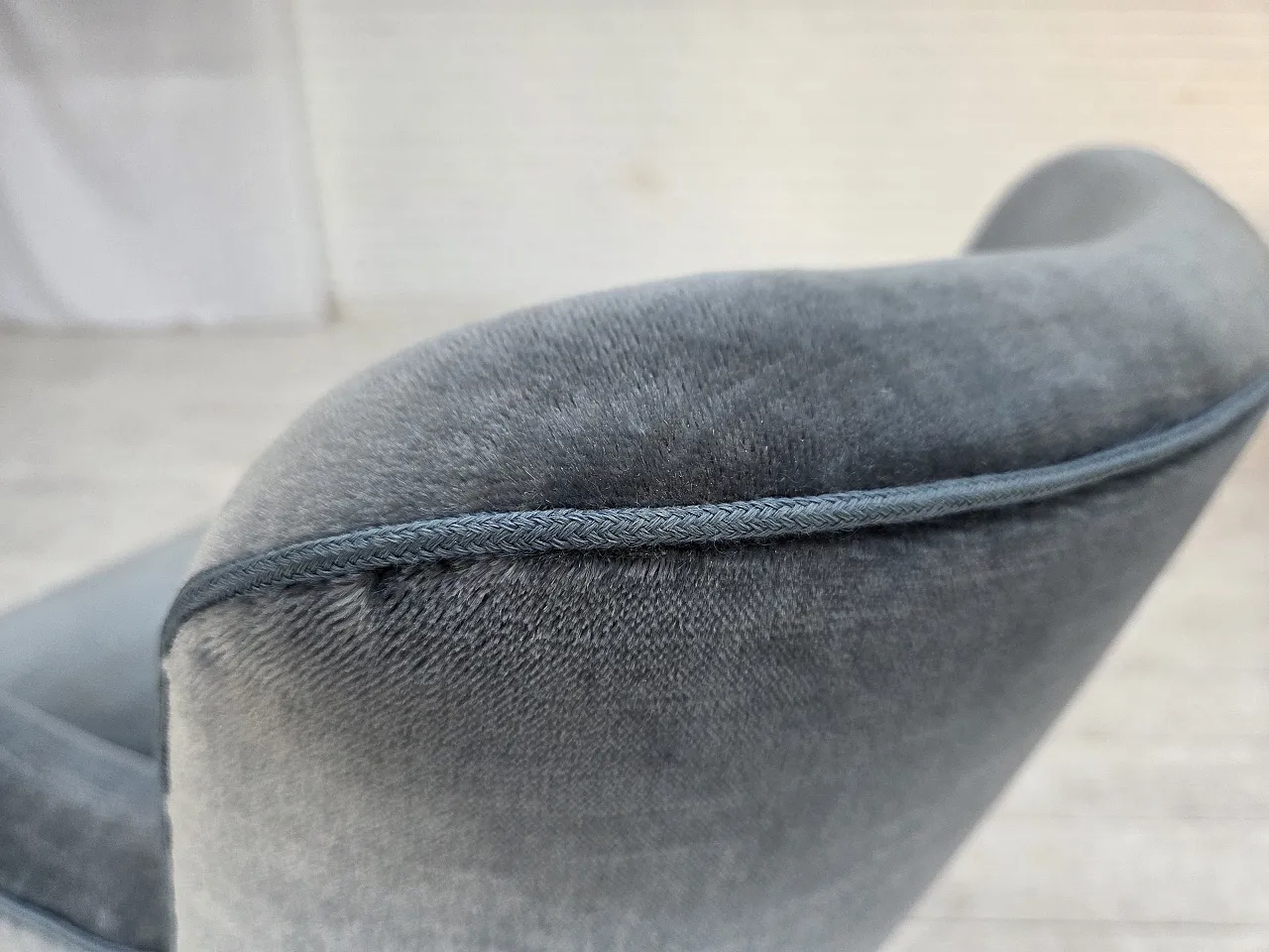 1970s, Danish armchair, furniture velour, beech wood. 6