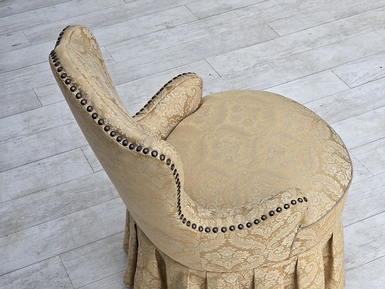1960s, Danish cocktail lounge chair, jacquard fabric, beech wood. 11