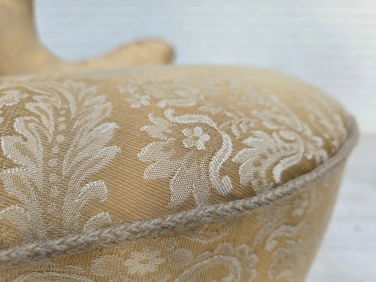 1960s, Danish cocktail lounge chair, jacquard fabric, beech wood. 17