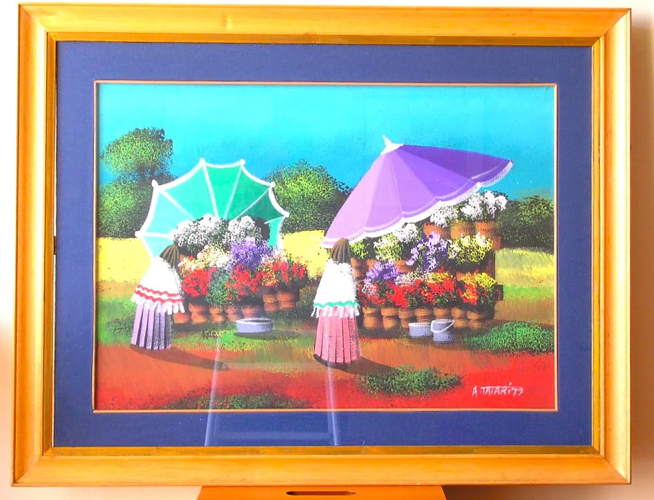 Pair of Abdul Rahem Tatari paintings – Naïve art from the '75 / '79 period 2