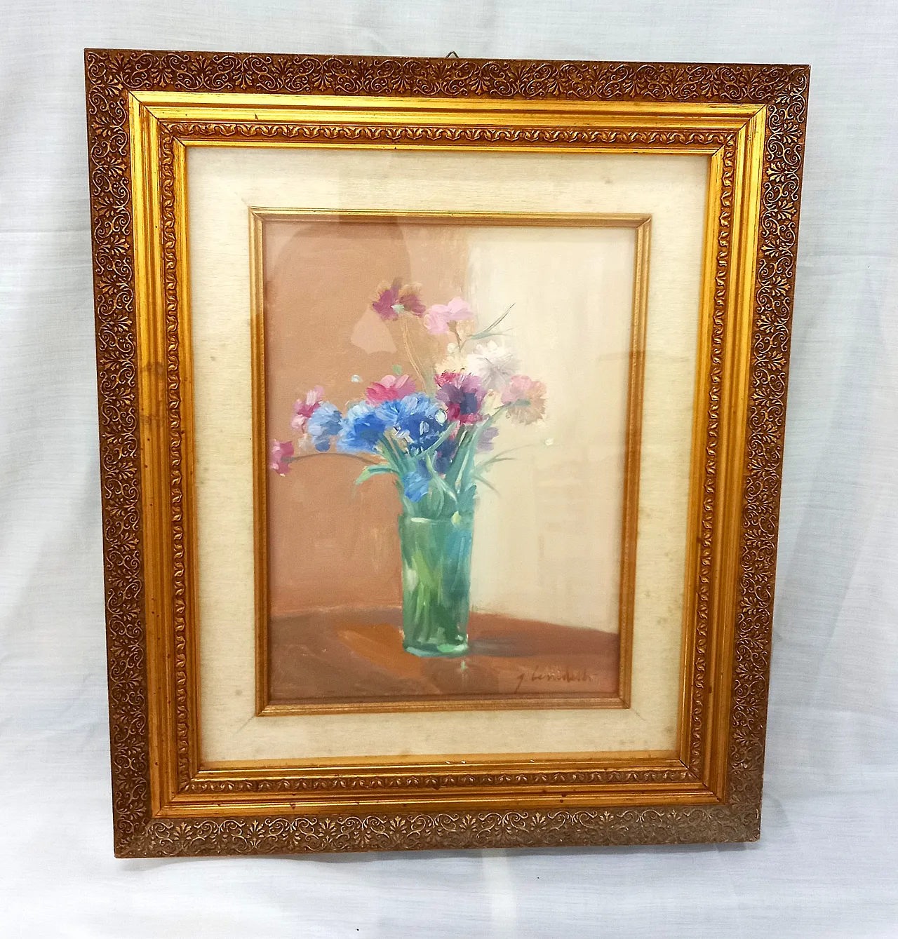 Oil Painting on Canvas - Still Life with Flowers – G. Benedetti 1