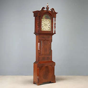 Jas Wharrie Otley mahogany grandfather clock, 19th century