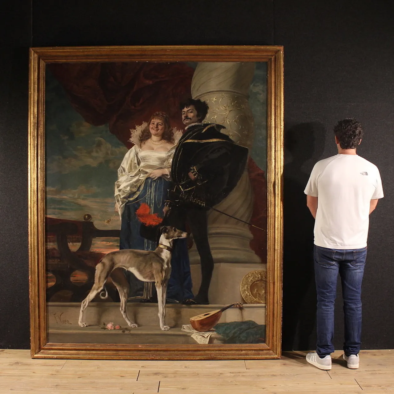 Grande ritratto del XIX secolo firmato Francesco Vinea 5