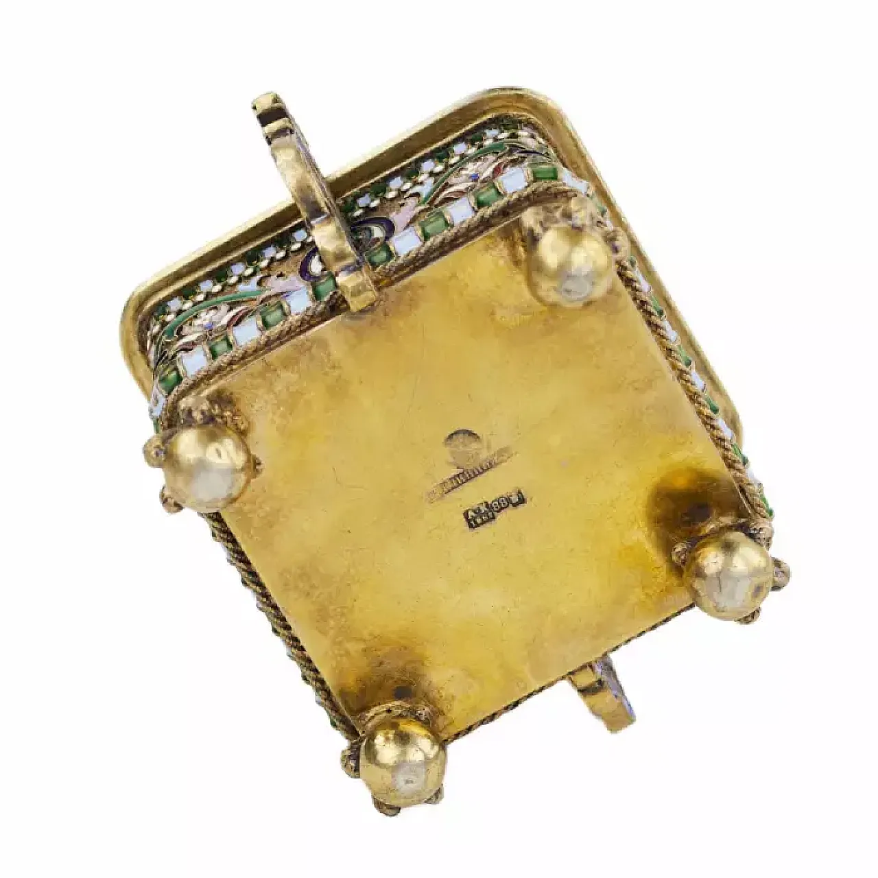 Scatola d'argento con smalto cloisonné, '800 7