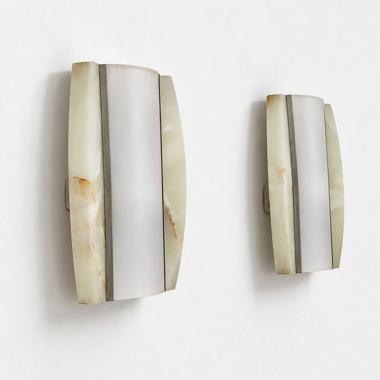 Pair of Onyx and Opal Glass Wall Lamps, 1960s 6