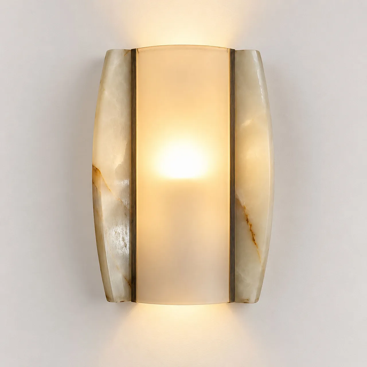 Pair of Onyx and Opal Glass Wall Lamps, 1960s 7