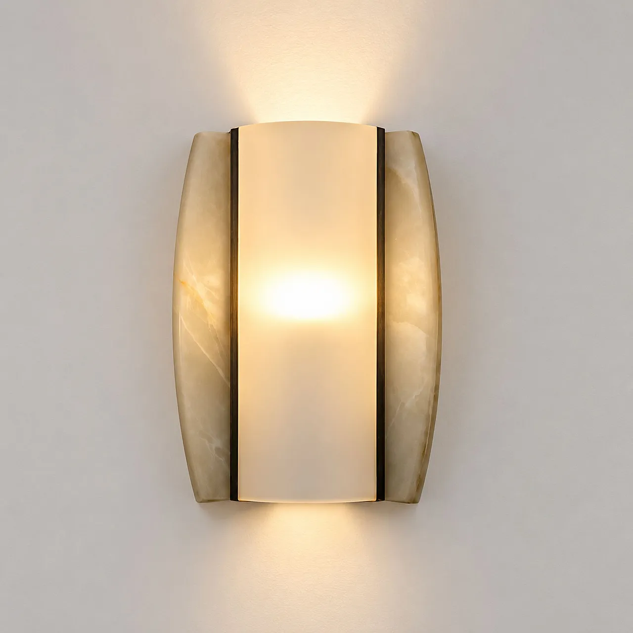 Pair of Onyx and Opal Glass Wall Lamps, 1960s 8