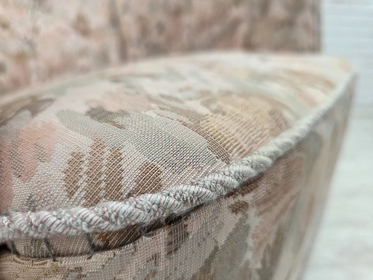 1960s, Danish armchair, furniture jacquard fabric. 13