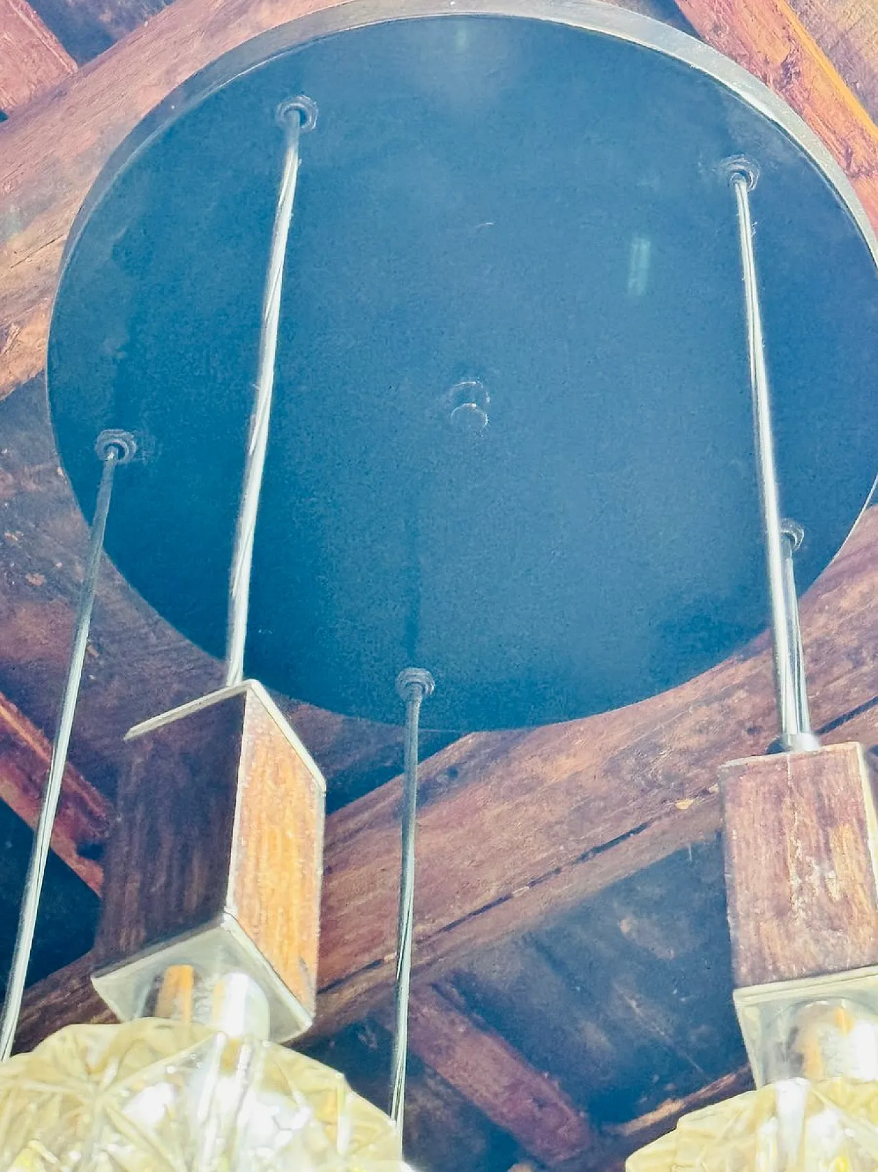 Lampadario danese in metallo cromato 3