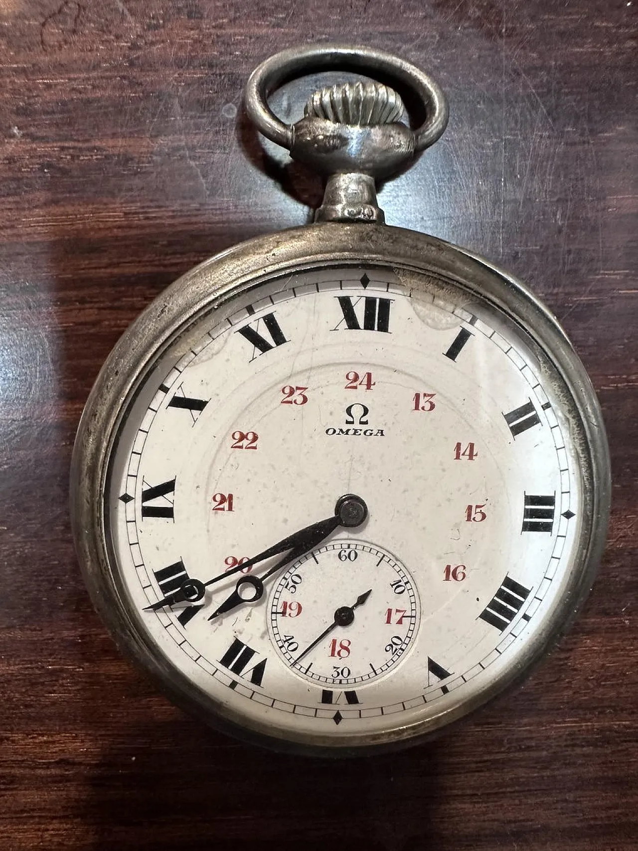 Omega silver pocket watch 8