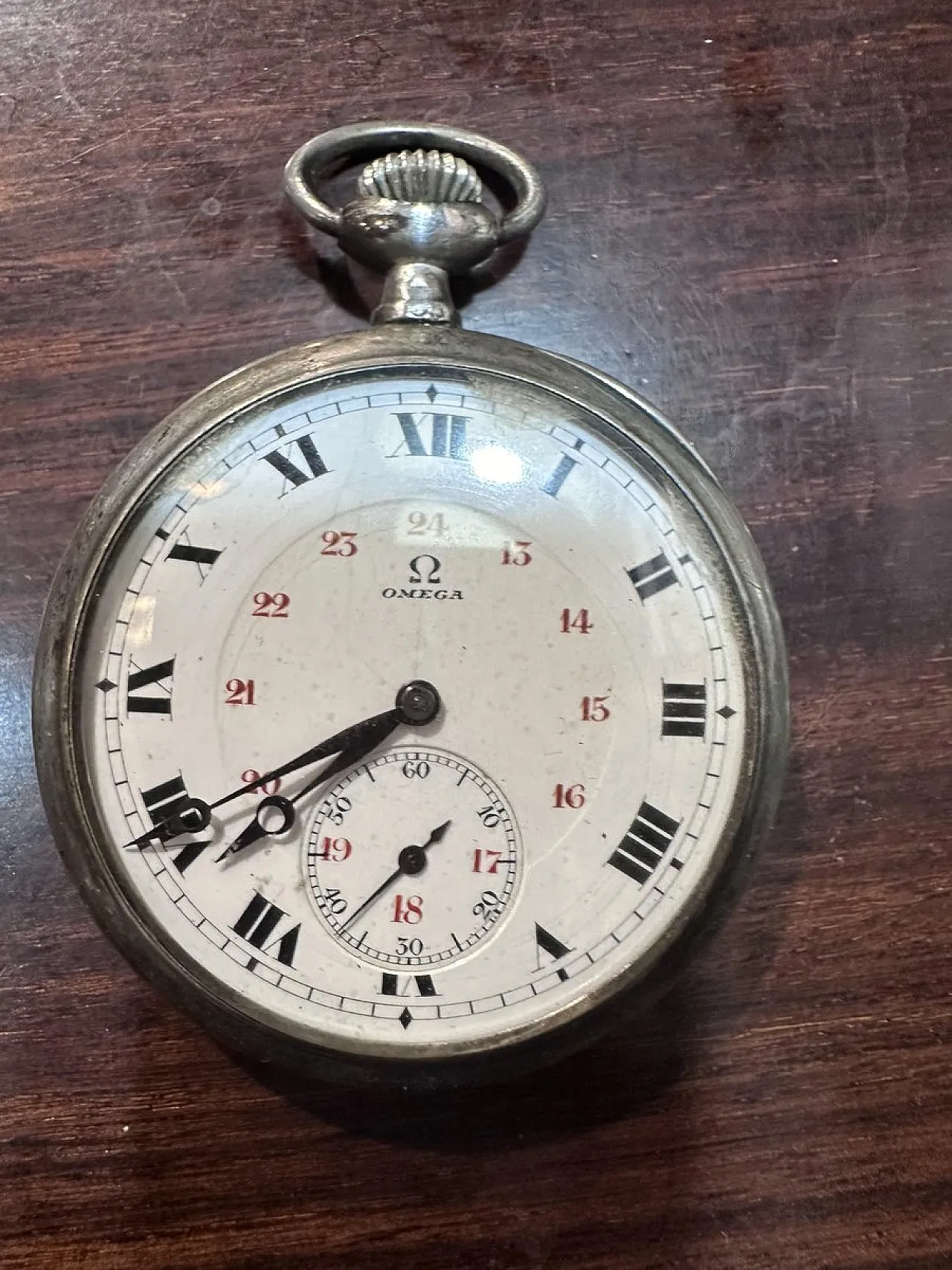 Omega silver pocket watch 9