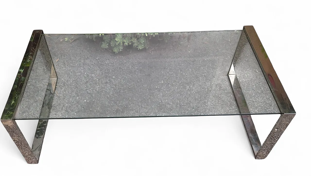 Coffee table in chrome and glass, 1960s 6
