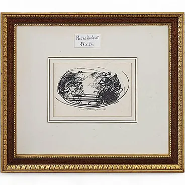 Pietro Annigoni, Abstract Composition on paper, 1970s