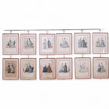 Figurative Composition, 18th Century, Watercoloured Woodcut, Set of 12
