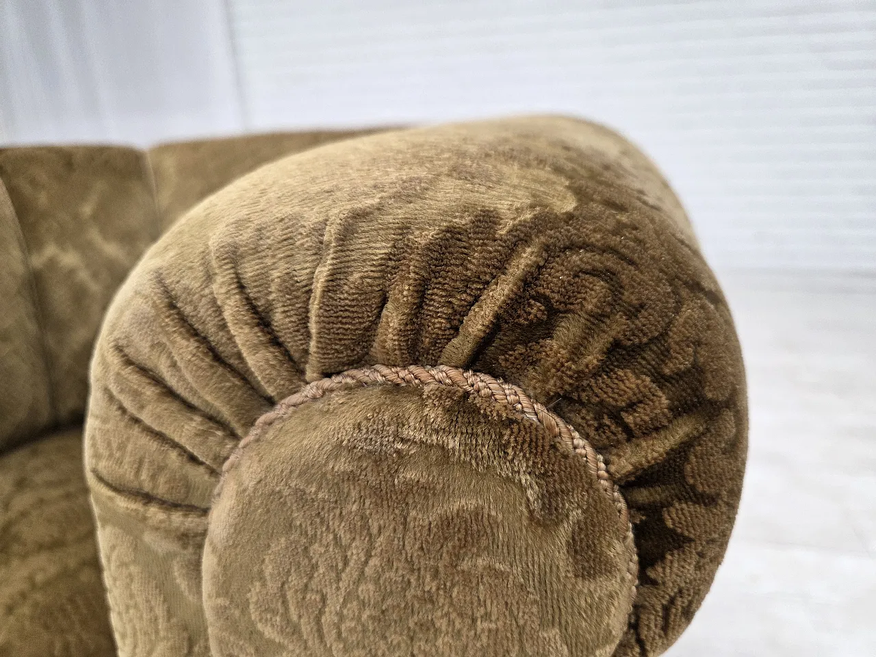 1950s, Danish relax chair, furniture velour, beech wood. 13