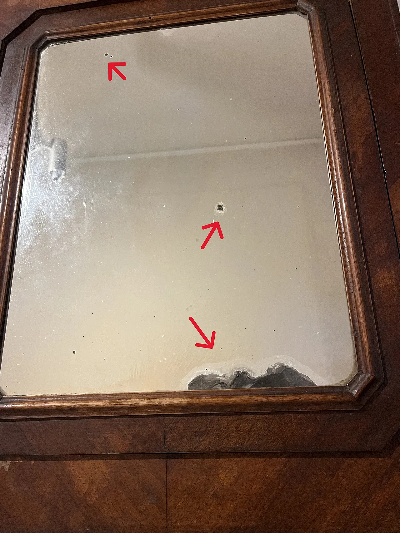 Period dressing table in style – with mirror and marble top 5