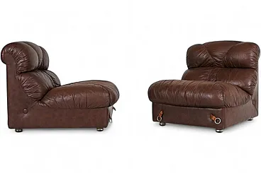 Pair of sculptural lounge chairs, 1970s