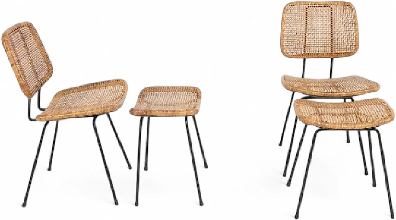 Pair of chairs with ottomans, 1960s 12