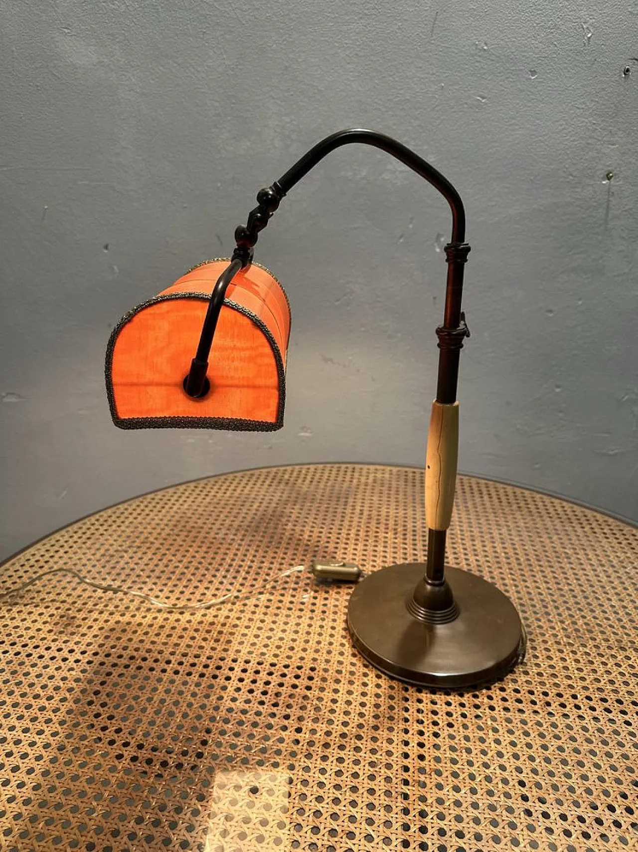 Brass ministerial lamp with Bakelite handle, 1930s 1