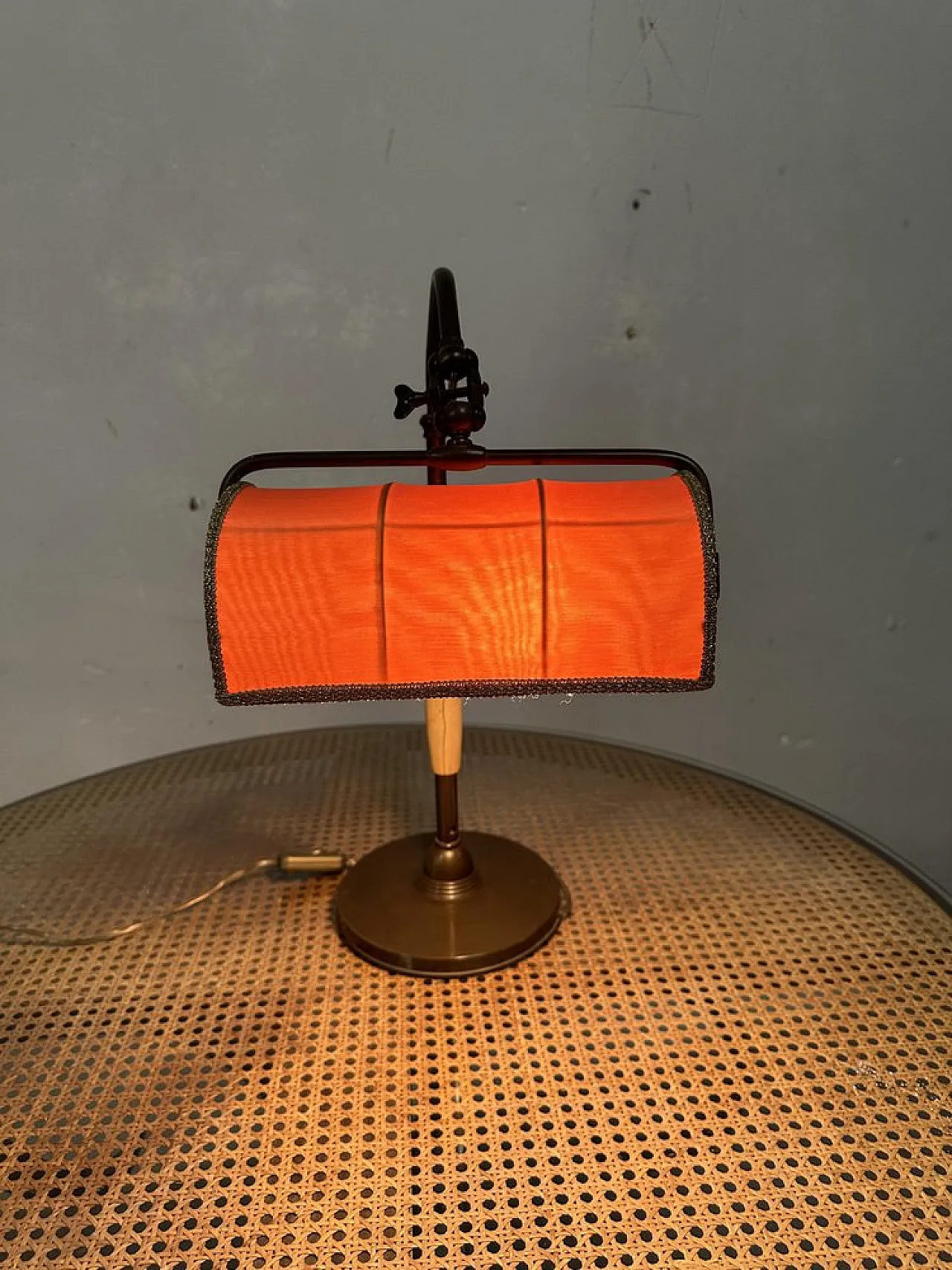 Brass ministerial lamp with Bakelite handle, 1930s 4