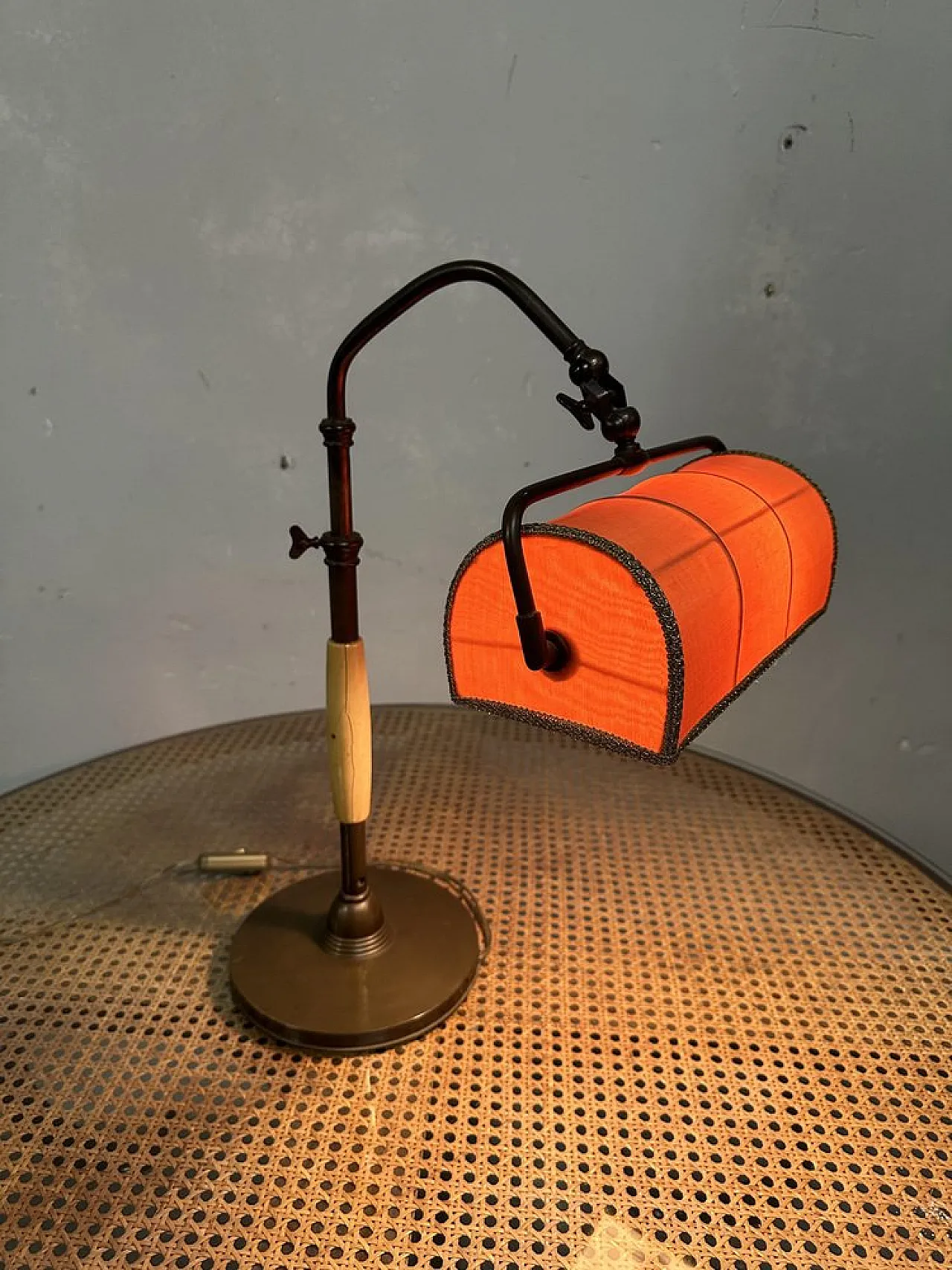 Brass ministerial lamp with Bakelite handle, 1930s 5