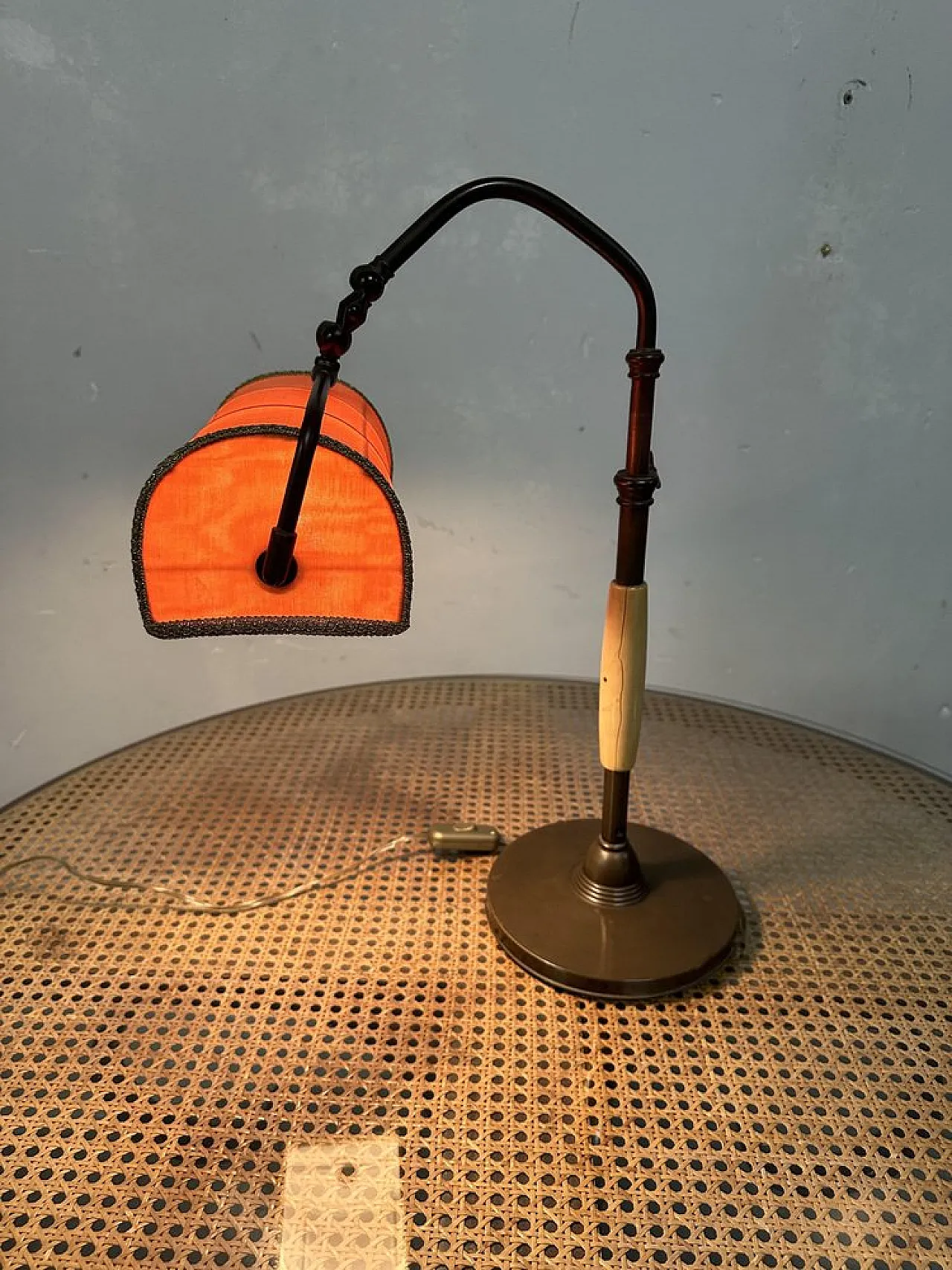 Brass ministerial lamp with Bakelite handle, 1930s 6