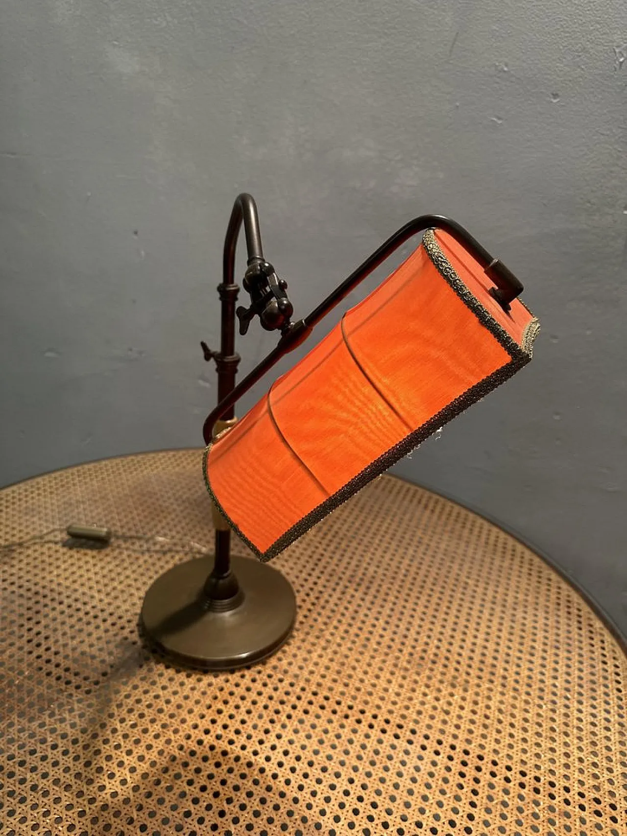 Brass ministerial lamp with Bakelite handle, 1930s 7