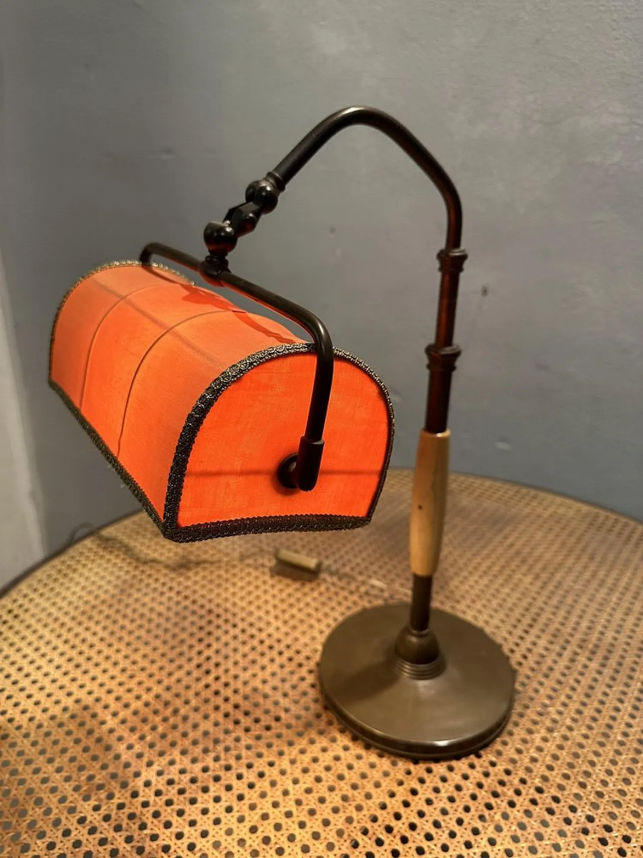 Brass ministerial lamp with Bakelite handle, 1930s 8