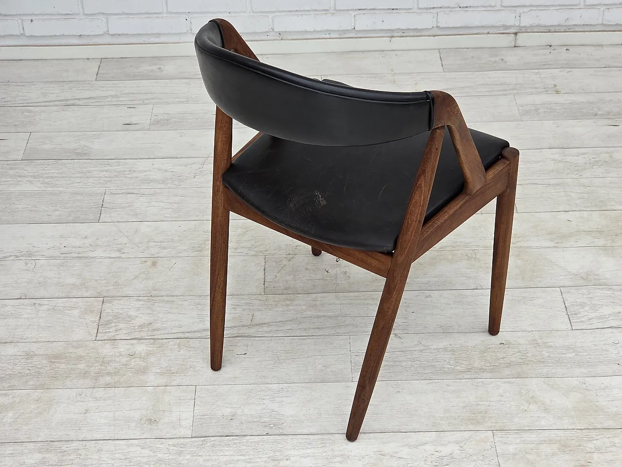 1960s, Danish design by Kai Kristensen, set of 4 armchairs, leather. 9