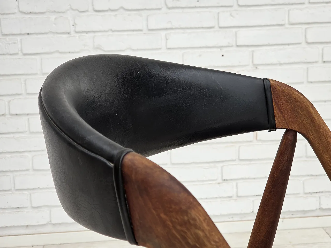 1960s, Danish design by Kai Kristensen, set of 4 armchairs, leather. 12