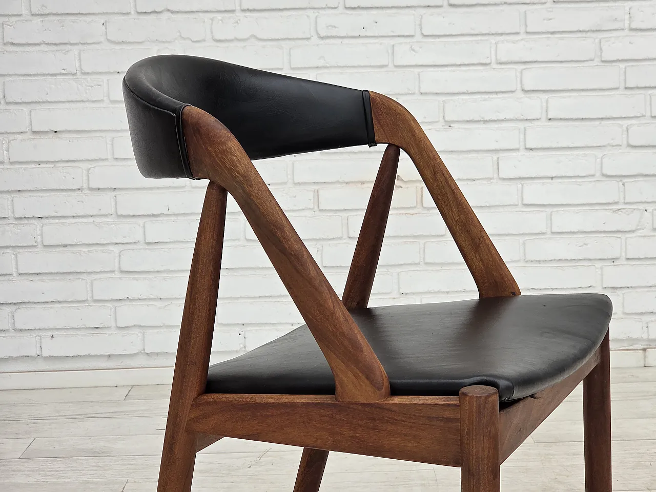 1960s, Danish design by Kai Kristensen, set of 4 armchairs, leather. 14