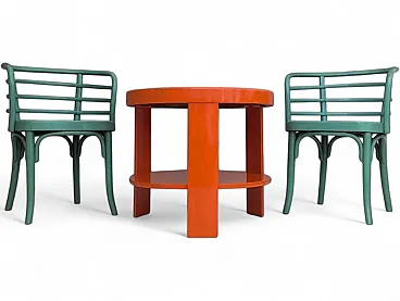 Viennese Thonet B 246 chairs & T 142 table by Josef Frank, 1930s