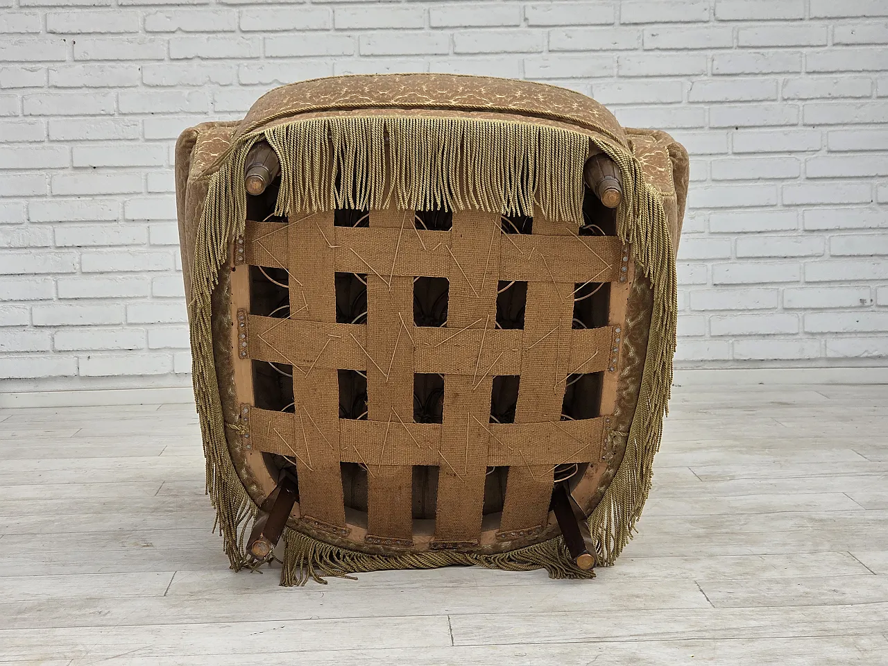 1960s, Danish armchair, furniture velour, beech wood. 3