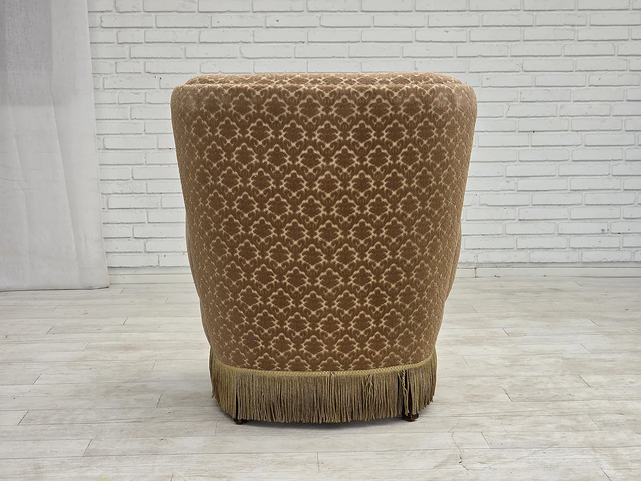 1960s, Danish armchair, furniture velour, beech wood. 9