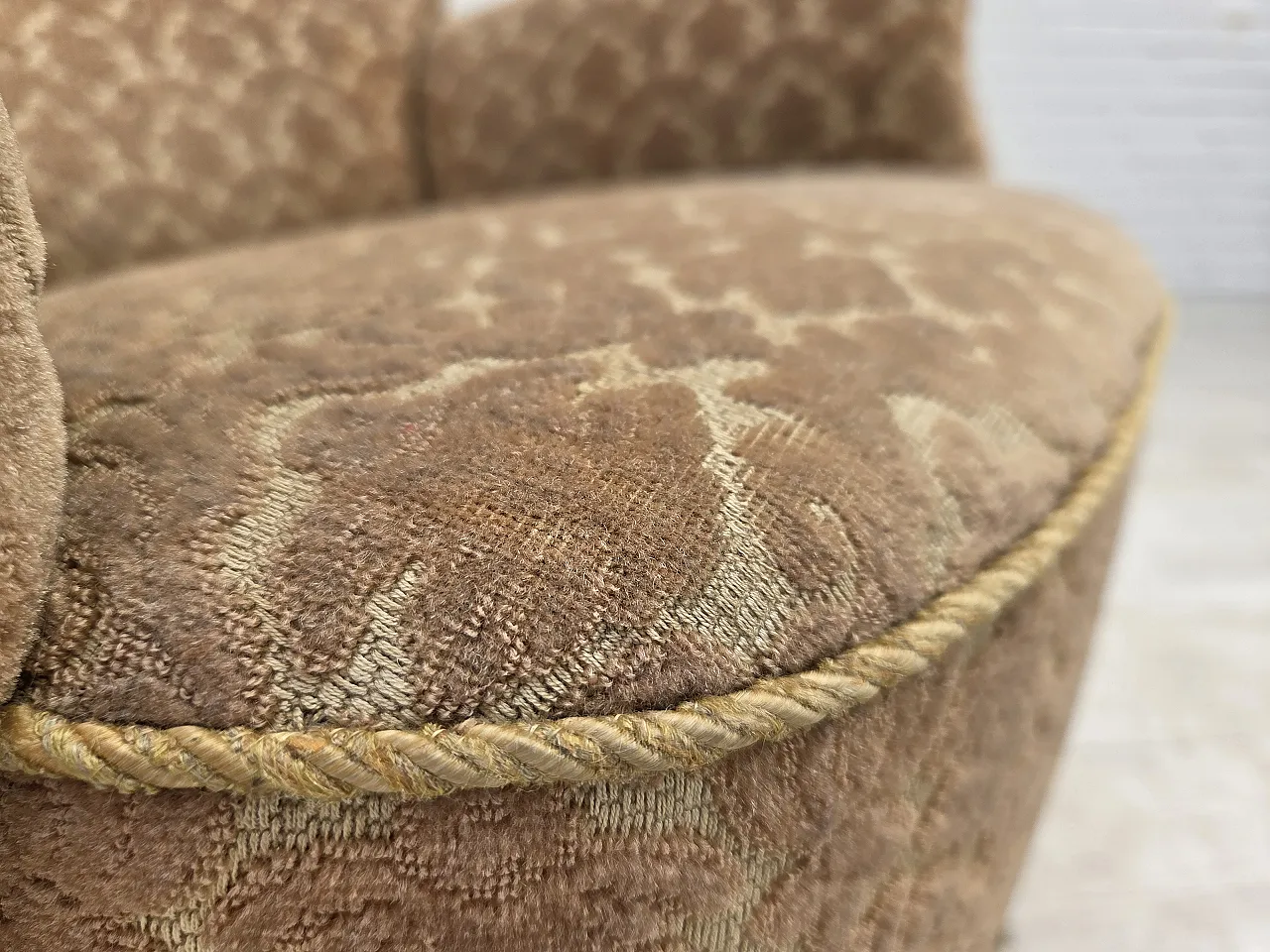 1960s, Danish armchair, furniture velour, beech wood. 15