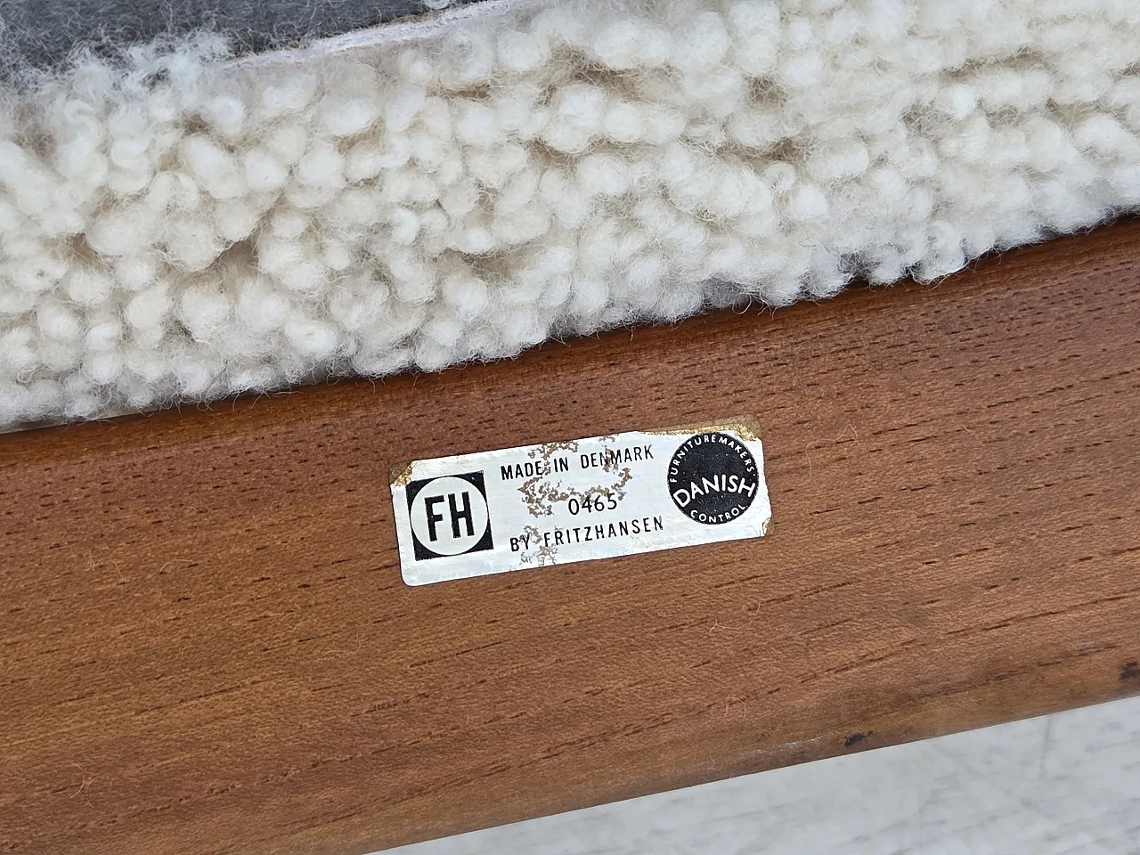 1960s, Danish design by Alf Svensson, genuine sheepskin, reupholstered 2