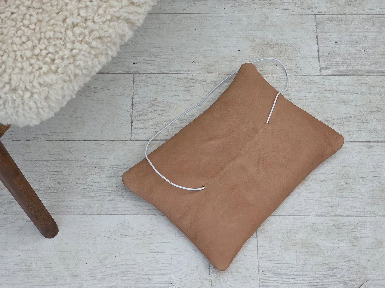 1960s, Danish design by Alf Svensson, genuine sheepskin, reupholstered 4