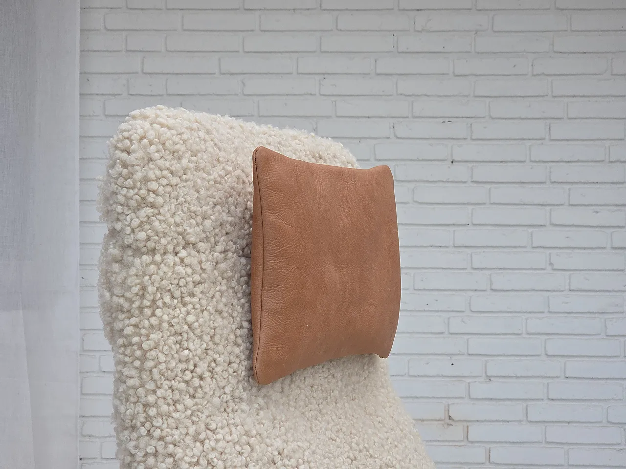 1960s, Danish design by Alf Svensson, genuine sheepskin, reupholstered 20