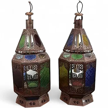 Pair of multicolored Lanterns, 1970s