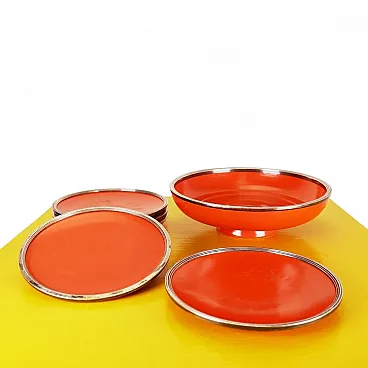 Centerpiece with plates from Karlsruhe, 1960s