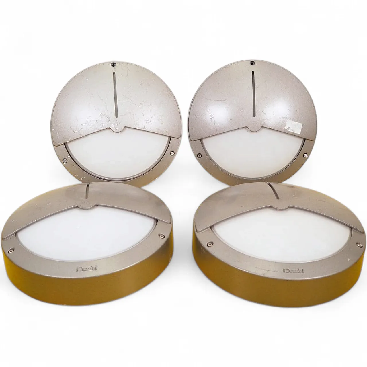 4 Metal and glass wall lamps from Guzzini, 1980s 9
